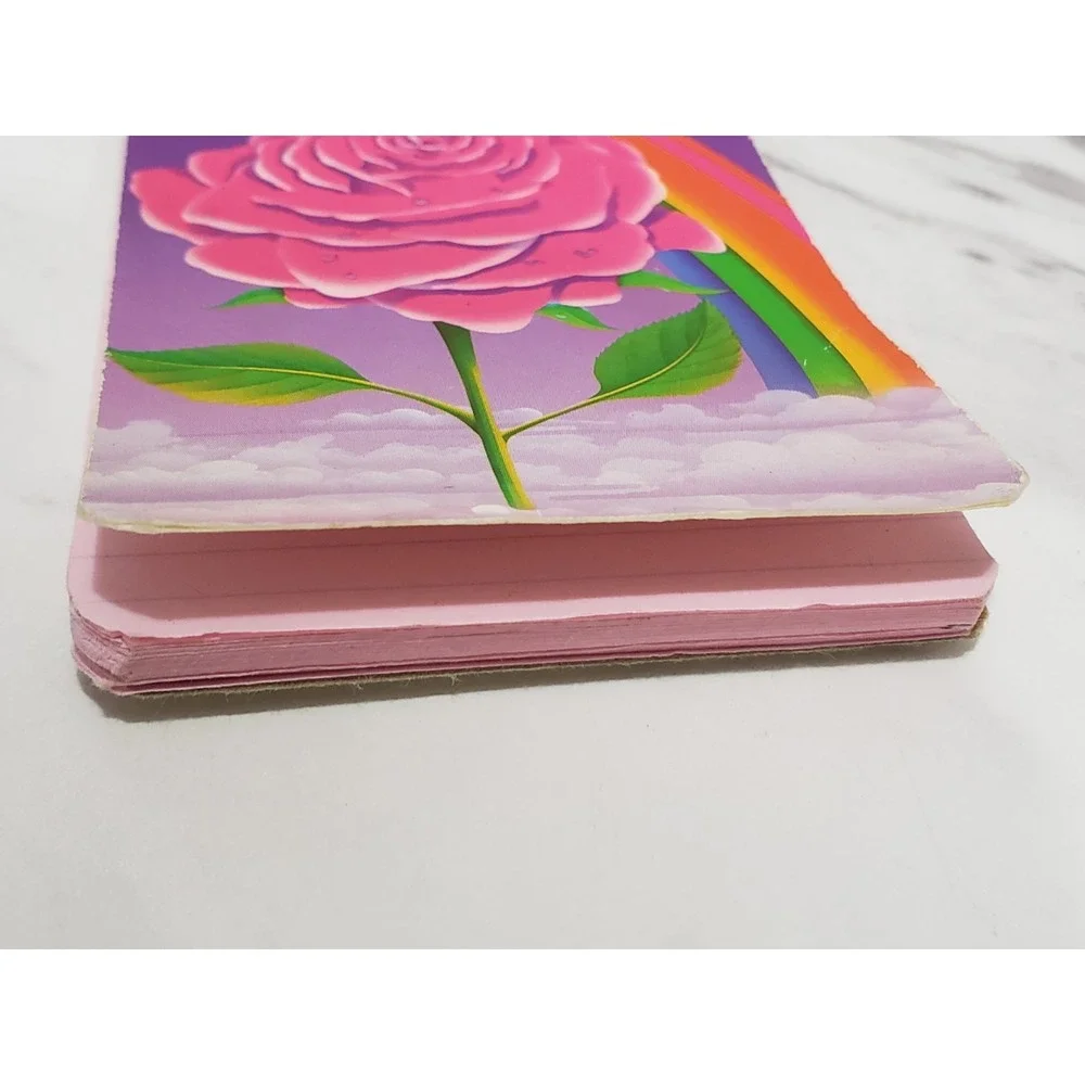 90s Lisa Frank Rose Rainbow Butterfly Memo Book Notepad 493 3x5 Vintage Pink